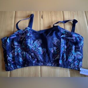 Cosabella Paradiso Curvy Bandeau Navy/Rani Pink Lace Bra